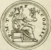 An illustration from Veterum Romanorum Religio castrametatio, disciplina militaris ut & balneae ex antiquis numismatibus & lapidibus demonstrata (1686)