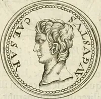 An illustration from Veterum Romanorum Religio castrametatio, disciplina militaris ut & balneae ex antiquis numismatibus & lapidibus demonstrata (1686)