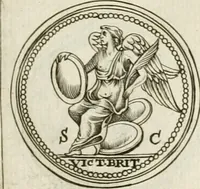 An illustration from Veterum Romanorum Religio castrametatio, disciplina militaris ut & balneae ex antiquis numismatibus & lapidibus demonstrata (1686)