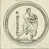 An illustration from Veterum Romanorum Religio castrametatio, disciplina militaris ut & balneae ex antiquis numismatibus & lapidibus demonstrata (1686)