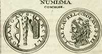 An illustration from Veterum Romanorum Religio castrametatio, disciplina militaris ut & balneae ex antiquis numismatibus & lapidibus demonstrata (1686)