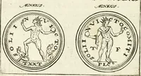 An illustration from Veterum Romanorum Religio castrametatio, disciplina militaris ut & balneae ex antiquis numismatibus & lapidibus demonstrata (1686)