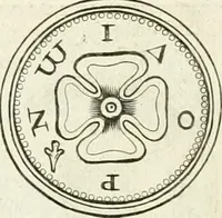 An illustration from Veterum Romanorum Religio castrametatio, disciplina militaris ut & balneae ex antiquis numismatibus & lapidibus demonstrata (1686)