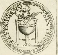 An illustration from Veterum Romanorum Religio castrametatio, disciplina militaris ut & balneae ex antiquis numismatibus & lapidibus demonstrata (1686)