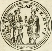 An illustration from Veterum Romanorum Religio castrametatio, disciplina militaris ut & balneae ex antiquis numismatibus & lapidibus demonstrata (1686)