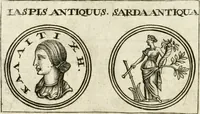 An illustration from Veterum Romanorum Religio castrametatio, disciplina militaris ut & balneae ex antiquis numismatibus & lapidibus demonstrata (1686)