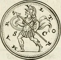 Picture 335 of 495 from Veterum Romanorum Religio castrametatio, disciplina militaris ut & balneae ex antiquis numismatibus & lapidibus demonstrata (1686), leaf 198