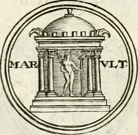 Picture 337 of 495 from Veterum Romanorum Religio castrametatio, disciplina militaris ut & balneae ex antiquis numismatibus & lapidibus demonstrata (1686), leaf 199