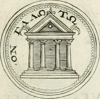 An illustration from Veterum Romanorum Religio castrametatio, disciplina militaris ut & balneae ex antiquis numismatibus & lapidibus demonstrata (1686)