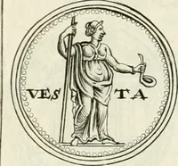 An illustration from Veterum Romanorum Religio castrametatio, disciplina militaris ut & balneae ex antiquis numismatibus & lapidibus demonstrata (1686)