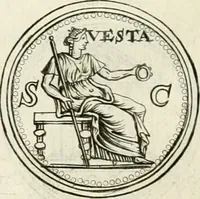 An illustration from Veterum Romanorum Religio castrametatio, disciplina militaris ut & balneae ex antiquis numismatibus & lapidibus demonstrata (1686)