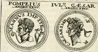 An illustration from Veterum Romanorum Religio castrametatio, disciplina militaris ut & balneae ex antiquis numismatibus & lapidibus demonstrata (1686)