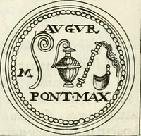 An illustration from Veterum Romanorum Religio castrametatio, disciplina militaris ut & balneae ex antiquis numismatibus & lapidibus demonstrata (1686)