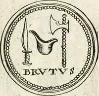 An illustration from Veterum Romanorum Religio castrametatio, disciplina militaris ut & balneae ex antiquis numismatibus & lapidibus demonstrata (1686)
