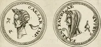 An illustration from Veterum Romanorum Religio castrametatio, disciplina militaris ut & balneae ex antiquis numismatibus & lapidibus demonstrata (1686)