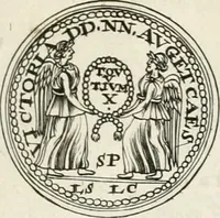 Picture 397 of 495 from Veterum Romanorum Religio castrametatio, disciplina militaris ut & balneae ex antiquis numismatibus & lapidibus demonstrata (1686), leaf 240