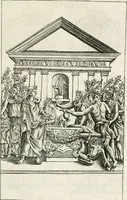 An illustration from Veterum Romanorum Religio castrametatio, disciplina militaris ut & balneae ex antiquis numismatibus & lapidibus demonstrata (1686)