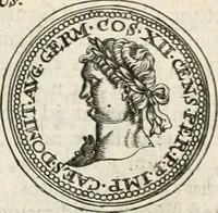 An illustration from Veterum Romanorum Religio castrametatio, disciplina militaris ut & balneae ex antiquis numismatibus & lapidibus demonstrata (1686)