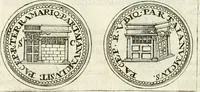An illustration from Veterum Romanorum Religio castrametatio, disciplina militaris ut & balneae ex antiquis numismatibus & lapidibus demonstrata (1686)