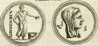 An illustration from Veterum Romanorum Religio castrametatio, disciplina militaris ut & balneae ex antiquis numismatibus & lapidibus demonstrata (1686)