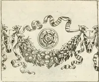 An illustration from Veterum Romanorum Religio castrametatio, disciplina militaris ut & balneae ex antiquis numismatibus & lapidibus demonstrata (1686)