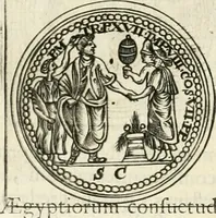 Picture 448 of 495 from Veterum Romanorum Religio castrametatio, disciplina militaris ut & balneae ex antiquis numismatibus & lapidibus demonstrata (1686), leaf 285