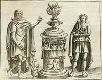 An illustration from Veterum Romanorum Religio castrametatio, disciplina militaris ut & balneae ex antiquis numismatibus & lapidibus demonstrata (1686)
