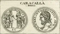 An illustration from Veterum Romanorum Religio castrametatio, disciplina militaris ut & balneae ex antiquis numismatibus & lapidibus demonstrata (1686)