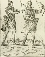 An illustration from Veterum Romanorum Religio castrametatio, disciplina militaris ut & balneae ex antiquis numismatibus & lapidibus demonstrata (1686)