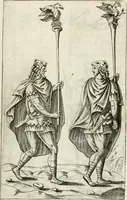 An illustration from Veterum Romanorum Religio castrametatio, disciplina militaris ut & balneae ex antiquis numismatibus & lapidibus demonstrata (1686)