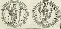 Picture 35 of 495 from Veterum Romanorum Religio castrametatio, disciplina militaris ut & balneae ex antiquis numismatibus & lapidibus demonstrata (1686), leaf 34