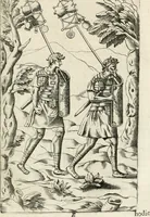 An illustration from Veterum Romanorum Religio castrametatio, disciplina militaris ut & balneae ex antiquis numismatibus & lapidibus demonstrata (1686)