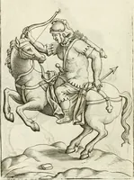 An illustration from Veterum Romanorum Religio castrametatio, disciplina militaris ut & balneae ex antiquis numismatibus & lapidibus demonstrata (1686)