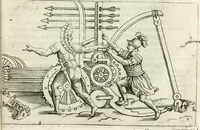 An illustration from Veterum Romanorum Religio castrametatio, disciplina militaris ut & balneae ex antiquis numismatibus & lapidibus demonstrata (1686)