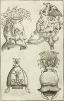 An illustration from Veterum Romanorum Religio castrametatio, disciplina militaris ut & balneae ex antiquis numismatibus & lapidibus demonstrata (1686)