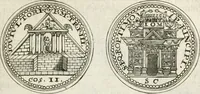 Picture 54 of 495 from Veterum Romanorum Religio castrametatio, disciplina militaris ut & balneae ex antiquis numismatibus & lapidibus demonstrata (1686), leaf 48