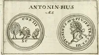 An illustration from Veterum Romanorum Religio castrametatio, disciplina militaris ut & balneae ex antiquis numismatibus & lapidibus demonstrata (1686)