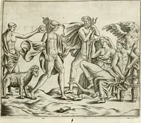 An illustration from Veterum Romanorum Religio castrametatio, disciplina militaris ut & balneae ex antiquis numismatibus & lapidibus demonstrata (1686)