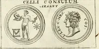 An illustration from Veterum Romanorum Religio castrametatio, disciplina militaris ut & balneae ex antiquis numismatibus & lapidibus demonstrata (1686)
