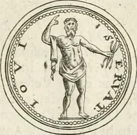 An illustration from Veterum Romanorum Religio castrametatio, disciplina militaris ut & balneae ex antiquis numismatibus & lapidibus demonstrata (1686)