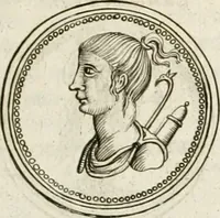 An illustration from Veterum Romanorum Religio castrametatio, disciplina militaris ut & balneae ex antiquis numismatibus & lapidibus demonstrata (1686)