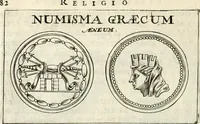An illustration from Veterum Romanorum Religio castrametatio, disciplina militaris ut & balneae ex antiquis numismatibus & lapidibus demonstrata (1686)