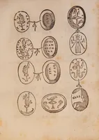 An illustration from Vetustissimae tabulae aeneae sacris Aegyptiorum simulachris coelatae accurata explicatio : in qua antiquissimarum superstitionum origines, progressiones, ritus ad barbaram, Graecam, Romanamque historiam illustrandam enarrantur, & multa scriptorum veterum loca qua explanantur, qua emendantur (1605)