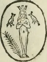 An illustration from Vetvstissimae tabvlae aeneae sacris aegyptiorum simulachris coelatae accurata explicatio : in qua antiquissimarum superstitionum origines, progressiones, ritus ad barbaram, graecam, romanamque historiam illustrandam enarrantur, & multa scriptorum veterum loca qua explanantur, qua emendantur (1605)