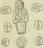 An illustration from Vetvstissimae tabvlae aeneae sacris aegyptiorum simulachris coelatae accurata explicatio : in qua antiquissimarum superstitionum origines, progressiones, ritus ad barbaram, graecam, romanamque historiam illustrandam enarrantur, & multa scriptorum veterum loca qua explanantur, qua emendantur (1605)