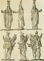 An illustration from Vetvstissimae tabvlae aeneae sacris aegyptiorum simulachris coelatae accurata explicatio : in qua antiquissimarum superstitionum origines, progressiones, ritus ad barbaram, graecam, romanamque historiam illustrandam enarrantur, & multa scriptorum veterum loca qua explanantur, qua emendantur (1605)