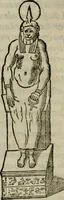 An illustration from Vetvstissimae tabvlae aeneae sacris aegyptiorum simulachris coelatae accurata explicatio : in qua antiquissimarum superstitionum origines, progressiones, ritus ad barbaram, graecam, romanamque historiam illustrandam enarrantur, & multa scriptorum veterum loca qua explanantur, qua emendantur (1605)