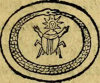 An illustration from Vetvstissimae tabvlae aeneae sacris Aegyptiorum simulachris coelatae accurata explicatio, in qua antiquissimarum superstitionum origines, progressiones, ritus ad barbaram, graecam, romanamque historiam illustrandam enarrantur, & multa scriptorum veterum loca qua explanantur, qua emendantur: (1605)