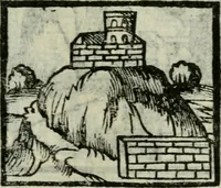 An illustration from Viaggio da Venetia al Santo Sepolcro, et al monte Sinai; col dissegno delle città, castelli, ville, chiese, monasterij, isole, porti, & fiumi, che sin là si ritrouano; et vna breue regola di quanto si dee osseruar nel detto viaggio, e quel che si paga da luoco à luoco, sì di dacij, come d'altre cose (1606)