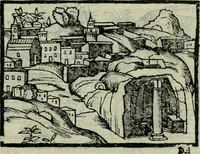 Picture 89 of 161 from Viaggio da Venetia al Santo Sepolcro, et al monte Sinai; col dissegno delle città, castelli, ville, chiese, monasterij, isole, porti, & fiumi, che sin là si ritrouano; et vna breue regola di quanto si dee osseruar nel detto viaggio, e quel che si paga da luoco à luoco, sì di dacij, come d'altre cose (1606), leaf 108